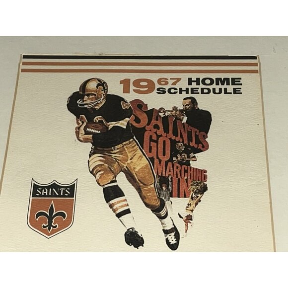 NFL New Orleans Saints 1967 Football Home Schedule Framed Matted Arthur Hardy 91 - Picture 4 of 6